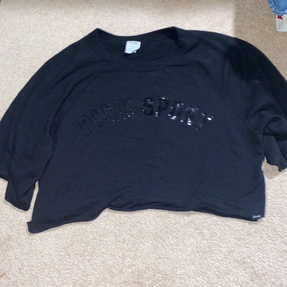 Pink Sport cropped crew neck